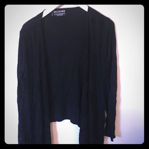 Religion Black Flowy Cardigan